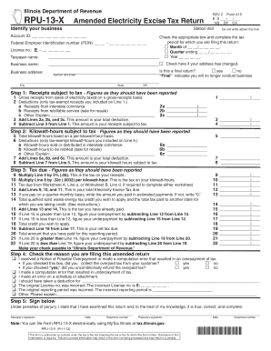 Illinois Amended Electricity Excise Tax Return