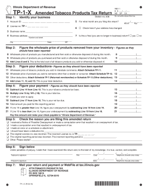 Illinois Amended Tobacco Products Tax Return