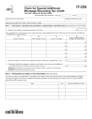 New York Mortgage Recording Tax Credit Form