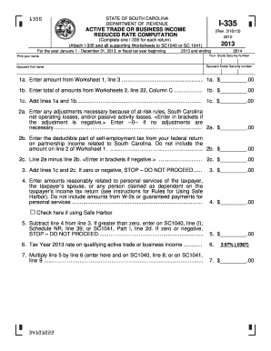 South Carolina I-335 Form