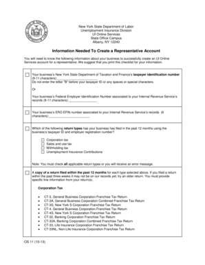 New York Unemployment Insurance Representative Account Setup