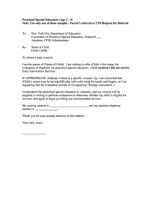 Dear to whom it may concern - Parents referral and CPS request for referral - CPSEdoc - nyc