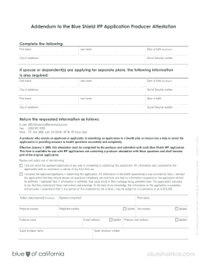 Blue Shield IFP Application Producer Attestation