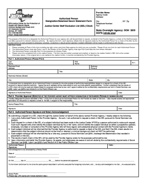 New York Staff Exclusion List Check Form