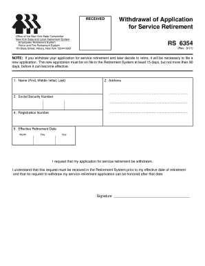 Withdrawal of Application for Service Retirement