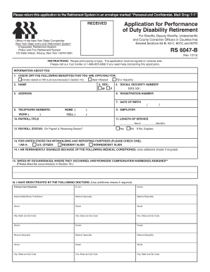 New York State Disability Retirement Application