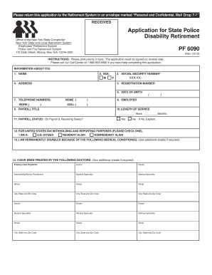 New York State Police Disability Retirement Application