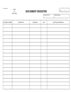 New York Document Register Form