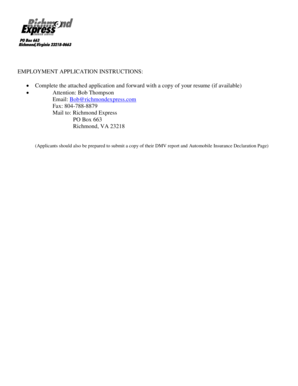 Richmond Express Employment Application