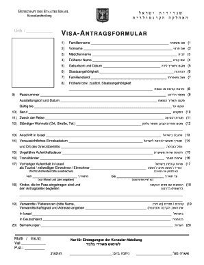 V ISA-ANTRAGSFORMULAR