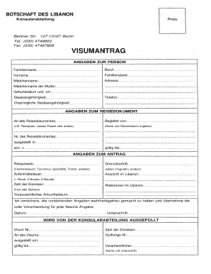VISUMANTRAG