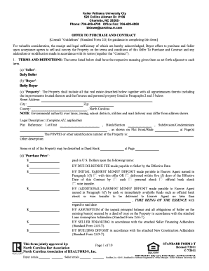 North Carolina Offer to Purchase and Contract