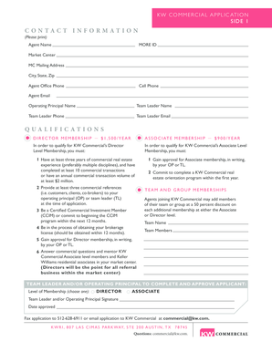 KW Commercial Application Form