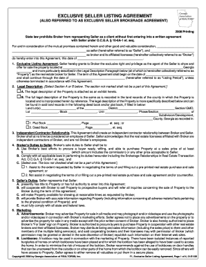 Exclusive Seller Listing Agreement