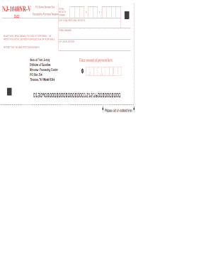 NJ-1040NR-V Nonresident Payment Voucher