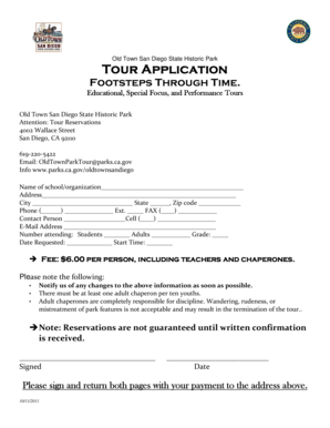 Old Town San Diego Tour Application