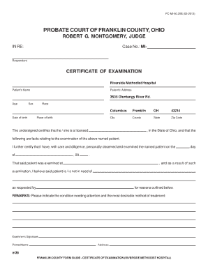 Certificate of Examination