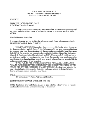 Notice of Proposed Sale or Lease of Property