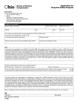 Ohio Drug-Free Safety Program Application