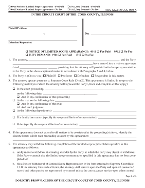 Notice of Limited Scope Appearance