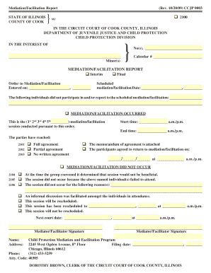 Illinois Mediation Facilitation Report