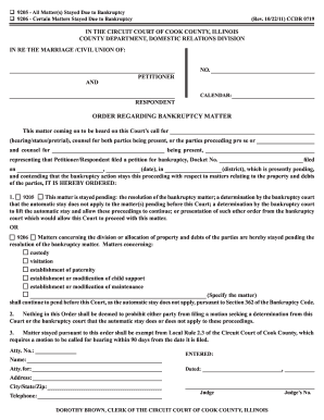 Bankruptcy Stay Order Form
