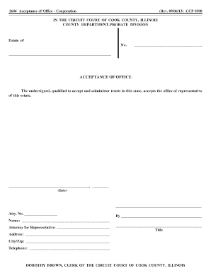 Acceptance of Office - Corporation