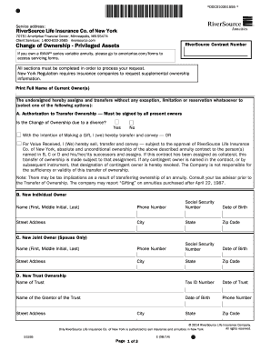 Change of Ownership for RiverSource Variable Annuity