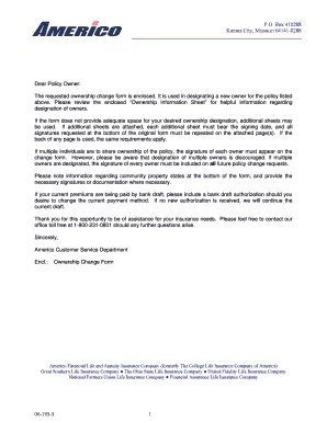 Insurance Policy Ownership Change Request