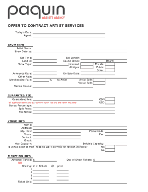 Offer to Contract Artist Services