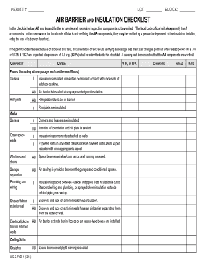 Air Barrier and Insulation Checklist