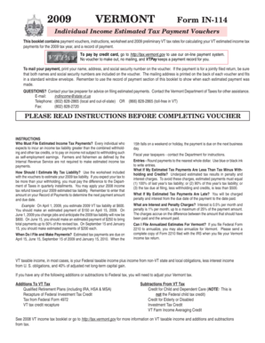 2009 Vermont Form IN-114