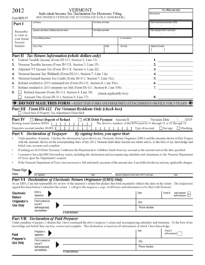 Vermont Individual Income Tax Declaration Form 8879-VT