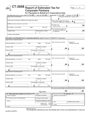 New York State Corporate Partner Estimated Tax Form