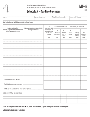 New York State MT-42 Form