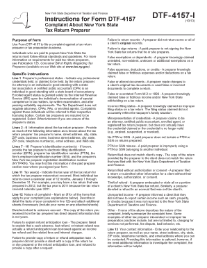 New York State Tax Return Preparer Complaint Form