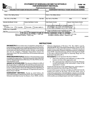 Nebraska Nonresident Income Tax Withholding Form 14N
