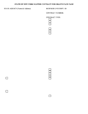 New York Master Contract for Grants