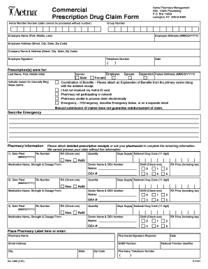 Aetna Prescription Drug Claim Form