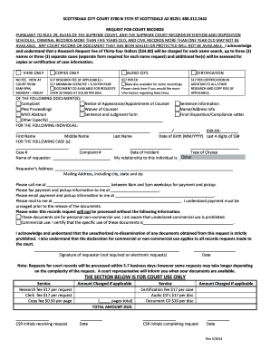 Arizona Court Records Request Form