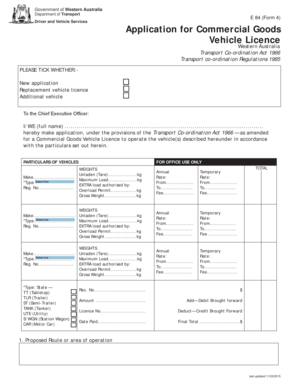 Commercial goods vehicle licence bapplicationb - Department of bb - transport wa gov