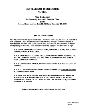 Settlement Disclosure Notice