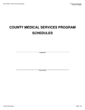 California County Medical Services Program Reimbursement Form