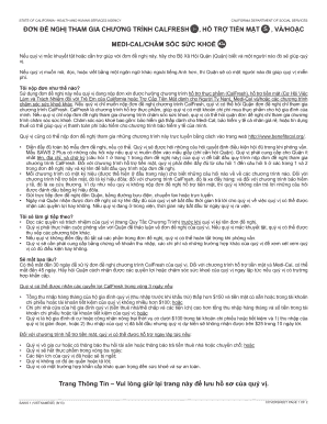 California CalFresh and Medi-Cal Application