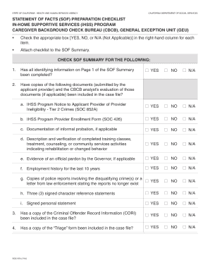 California IHSS Caregiver Background Check Checklist