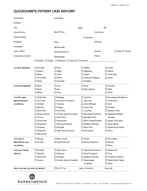 Patient Case History Form