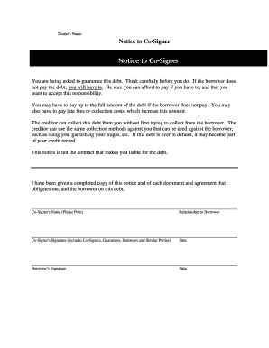Notice to Co-Signer