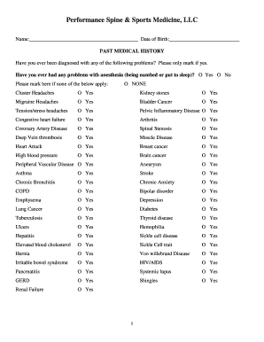 Patient Medical History and Registration Form