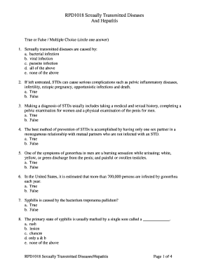 STD and Hepatitis Training Form RPD1018