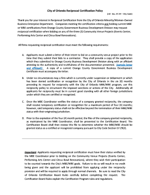 Sample letter and affidavit - City of Orlando - cityoforlando